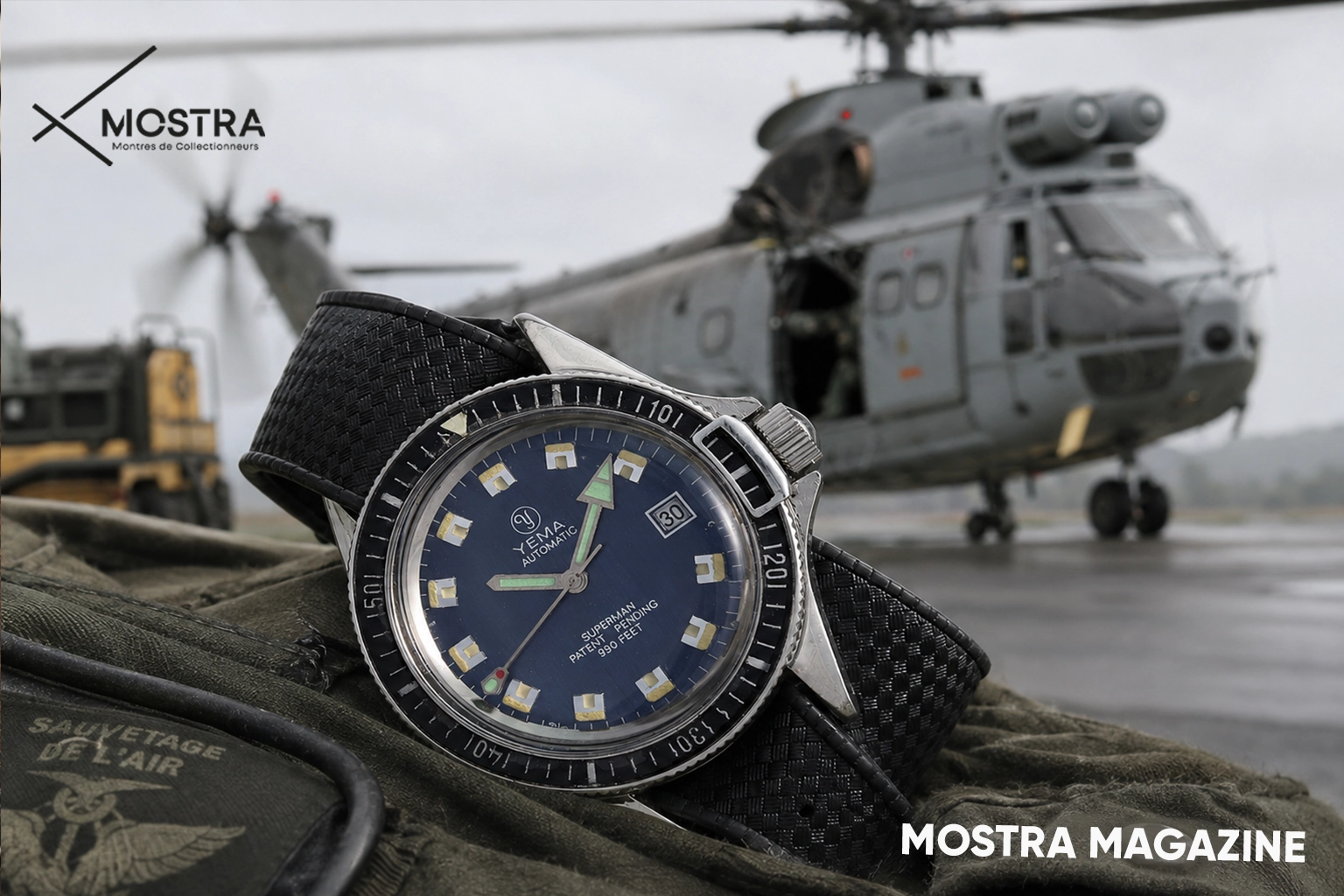 montre militaire vintage yema superman armee de l'air 